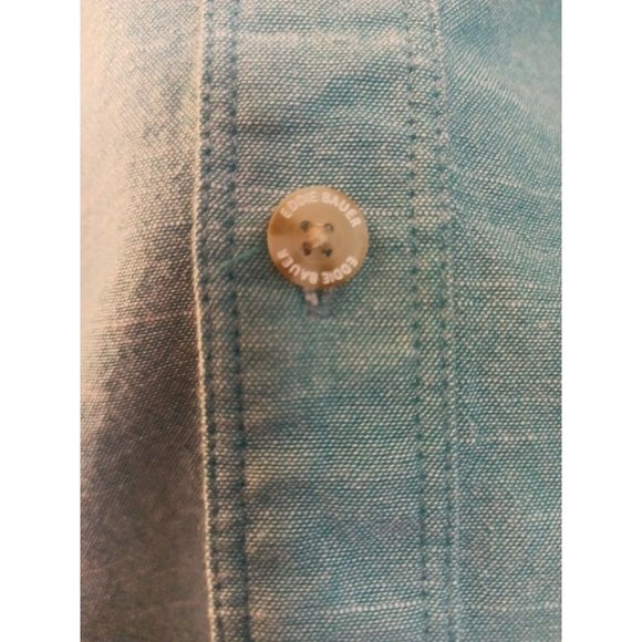 Mens Eddie Bauer Blue Casual Button Shirt Front Pocket Size  XL - Picture 2 of 6